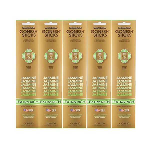 Gonesh Incense Sticks Extra Rich Collection - Jasmin 5 Packs