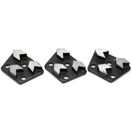 3 x Diamond Grinding Shoes, 16# Black Trapezoidal Diamond Grinder Concrete Grinding Shoes Cutting Tool Disc Set