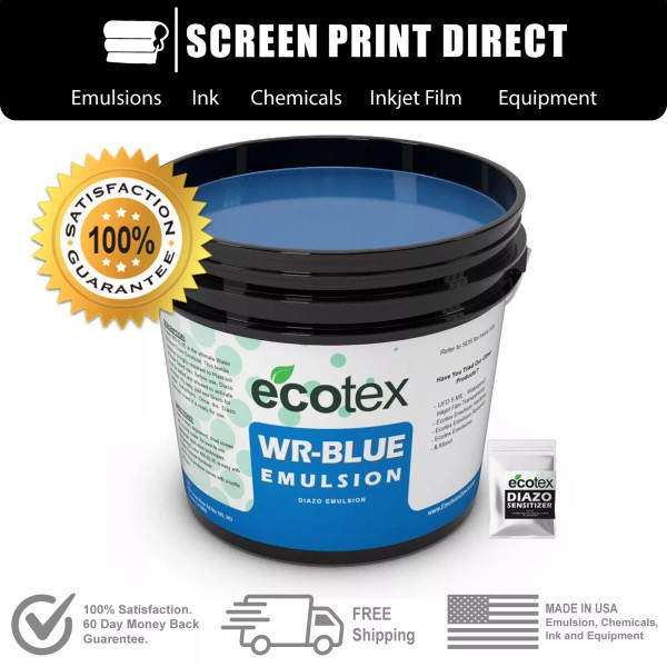 Ecotex® WR-BLUE - Water Resistant Diazo Screen Printing Emulsion -