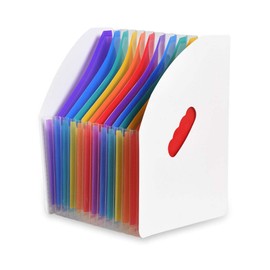 SAYEEC 13 Pockets Vertical Expanding File Folder Plastic Accordion File Organizer Desk Stand Magazine Holder Letter Size A4 Documents Storage Space Saver for Office Home Class