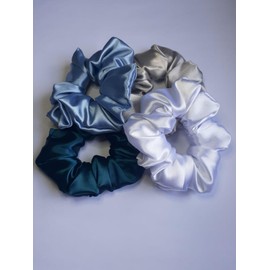 4 Pieces Satin Silk Scrunchies For Hair, Scrunchies For Women, Satin Hair Scrunchies For Womens And Girls, Elastic Hair Bands, Hair Accessories, Leopard Satin Scrunchies, Sleep Scrunchies.