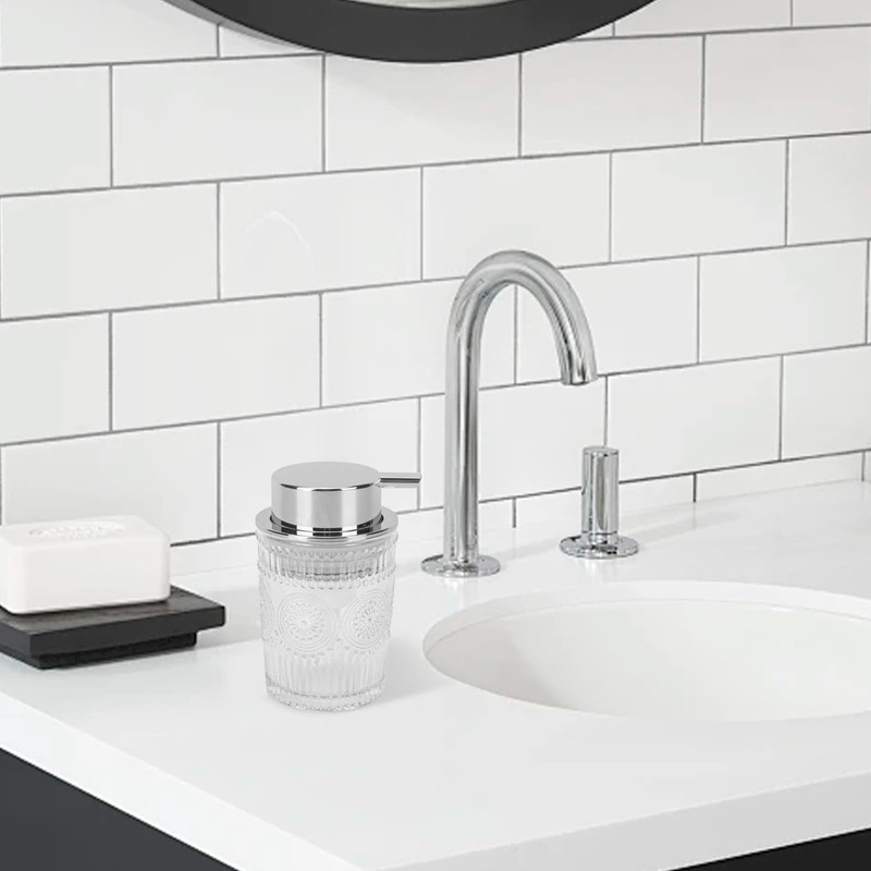 GOYISEE Glass Foaming Hand Soap Dispenser Glass,Hand Soap Dispenser for