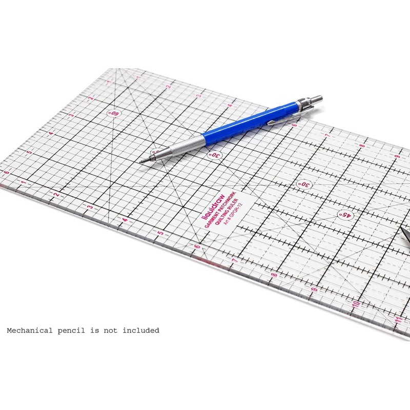 Liquidraw® Patchwork Quilting Ruler, Acrylic Imperial Template Transparent (6 x