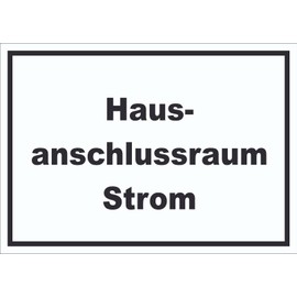 HB-Druck Hausanschlussraum Strom Schild mit Text HAR waagerecht A2 Rückseite selbstklebend