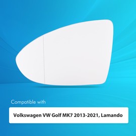 Linker Seitenspiegel Ersatz Kompatibel mit Volkswagen VW Golf MK7 2013-2021 Lamando Beheizte Außenspiegel Glas Weiß