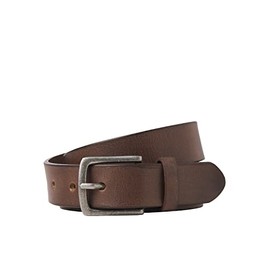 JACK & JONES Jacian Men's Leather Belt, Brown Stone