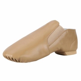 Dynadans Premium Leather Jazz Shoes Unisex Professional Leather Jazz Shoes Non-slip  Jazz ShoesShoe Size: 4 big kid, Color: Brown