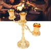 3 Arms Alloy Candelabra Vintage Style Elegant Candlestick Holder for