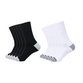 EnerWear 10P Pack Men's Cotton Moisture Wicking Heavy Cushion Crew Socks (10-13/shoe size 6-12 (10 Pair), Mix Color)