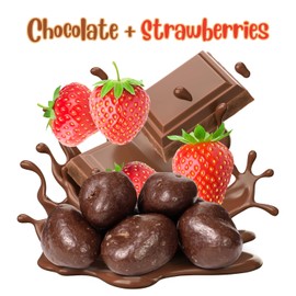 Milk Chocolate Covered Dried Strawberries by It's Delish, 55 OZ Jumbo Container | Gourmet Dairy Chocolate Covered Strawberry Fruit Snacks Bulk Chocolate Candy | Dairy, Kosher