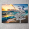 Individual Canvas Sign Post Beach with Own Name Gift for