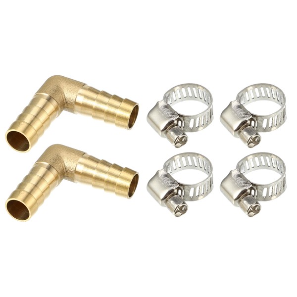 uxcell Hose Barb L Barbed Tube Pipe Fittings, Brass Hose