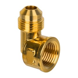 Acoplamiento macho de 3/8 pulgadas a 3/8 pulgadas NPT hembra de latón acampanado, codo de 90° para propano, combustible y gas, conector de tubo de lat