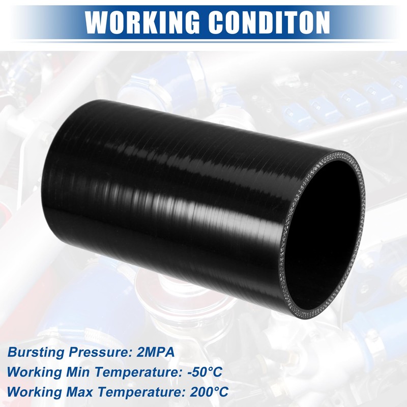 uxcell 3" ID 6" Length 4-Ply Reinforced High Temp Straight