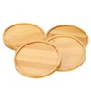 sourcing map 4PCS Mosaic Bamboo Coasters, 5.1 Inch Blank Base