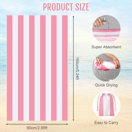 AOOWU Beach Towel 160 x 90 cm, Microfibre Bath Towel, Beach Towels, Lightweight and Quick-Drying, for Men and Women, Durable and Absorbent Bath Towels for Beach, Swimming, Camping, Travel, Bath