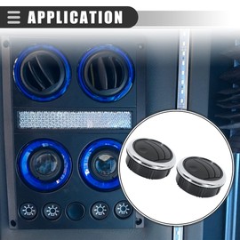 Motoforti Universal Car Air Conditioning Vent, Knob Style AC Vent Deflector Outlet Louvered, ABS, Black Silver Tone, 2Pcs