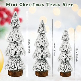 HEKOBAG Pack of 3 Mini Christmas Tree Decoration Artificial Table Christmas Tree 15/20/25 cm Small Artificial Christmas Trees Christmas Tree Table Decoration Christmas Tree Miniature Christmas Tree