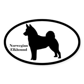 CafePress Norwegian Elkhound Silhouette Oval Sticker Oval Car Bumper Sticker