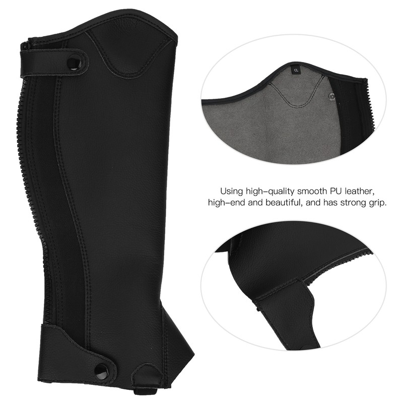 Super Fiber PU Leather Half Chap Horse Riding Body Protector