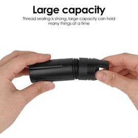 SHIDOW Waterproof Pill Container, Outdoor Waterproof EDC Survival Container Capsule, Travel Pill Bottle to Hold Supplements, for Outdoor Camping Travelling (Black)