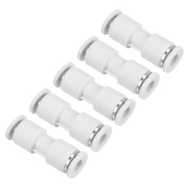 PATIKIL 4mm to 3mm Reducing Push to Connect Air Line Fitting, 5 Pack Straight Union Reducer Pneumatic Quick Connect Fittings, White