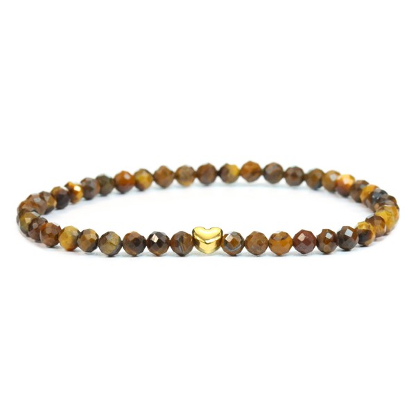 LAKADA Genuine Gemstone Bracelet with Faceted 4 mm Beads and