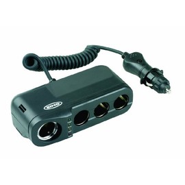Ring RMS4 Car Four 12V Sockets Adaptor for Dash Cams, Sat Navs and more, Gray