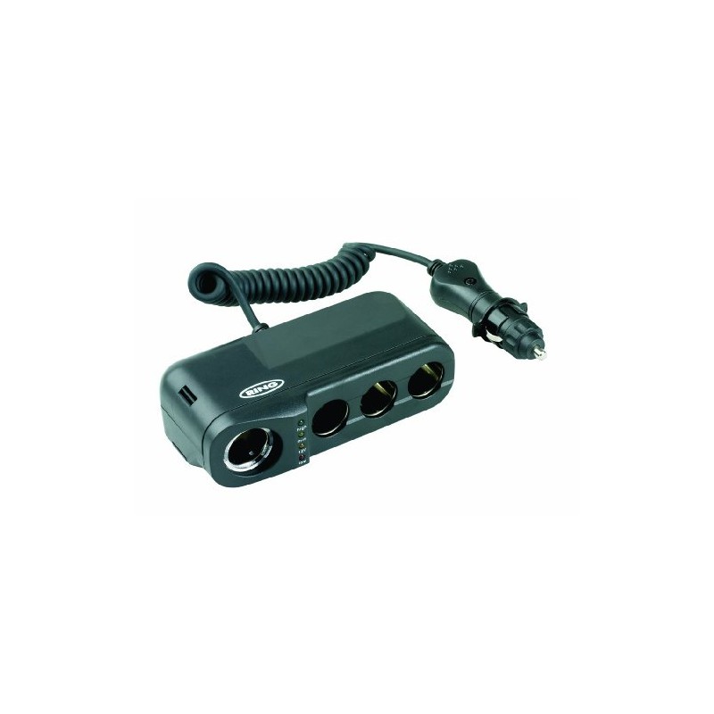 Ring RMS4 Car Four 12V Sockets Adaptor for Dash Cams,