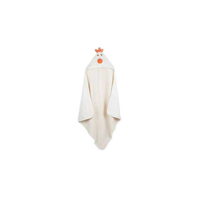 3 Sprouts Hooded Towel, Cream Chicken
