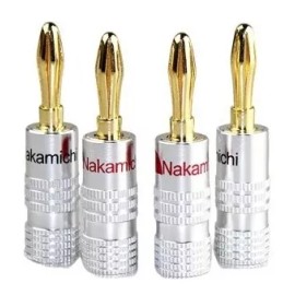 Nakamichi 2 Conectores Banana Plug Audio Bocinas Nakamichi Oro 24k