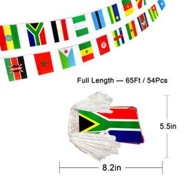 LoveVC 54 Africa African Countries Flags Banner String Set,65 Feet