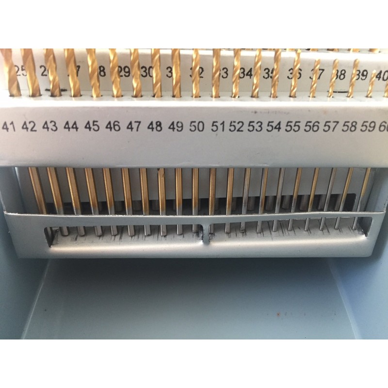LLDSIMEX 60 Piece 1#-60# Titanium Nitride Coated Numbered Drill Bit