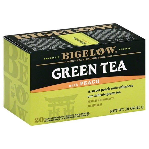 Bigelow Green Tea with Peach 20 ea (Pack of 2)