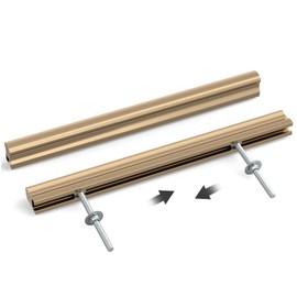 Peaha 10 Pack Adjustable Cabinet Drawer Pulls Overall Length 224mm(8-13/16inch) Champagne Bronze Drawer Handles Dresser Hardware for Cupboard