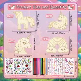 FZYESNO Wooden Craft Sets for Children (Unicorn)