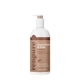 RENPURE Locion Corporal Cacao y Karité Ultra Hidratante | 24 oz, fórmula rica y sedosa, mejora barrera de humedad