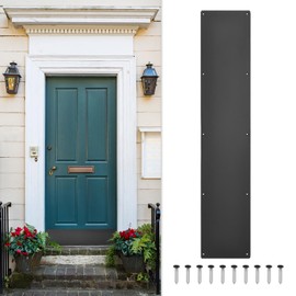 uxcell Door Kick Plate, 6 x 30 Inches Aluminum Kick Plate Door Plate, 1.5mm (1/16 Inch) Thickness, for Exterior Front Door or Back Door, Black (Single Pack)
