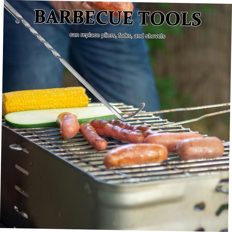 Mipcase Stainless Steel Meat Hook Flipper BBQ Food Turner with