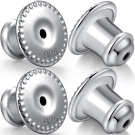 Earring Backs Flat Earring Backs Locking Secure Earring Backs for Studs Sterling Silver Hypoallergenic Stud Earring Backs Safety Earring Backs Tight Universal Earring Backs La Pousette Earring Backs