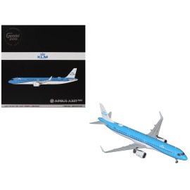 DCD Airbus A321neo Commercial Aircraft KLM Royal Dutch Airlines (PH-AXA) Blue White 1/200 Diecast Resin Gemini 200 Series