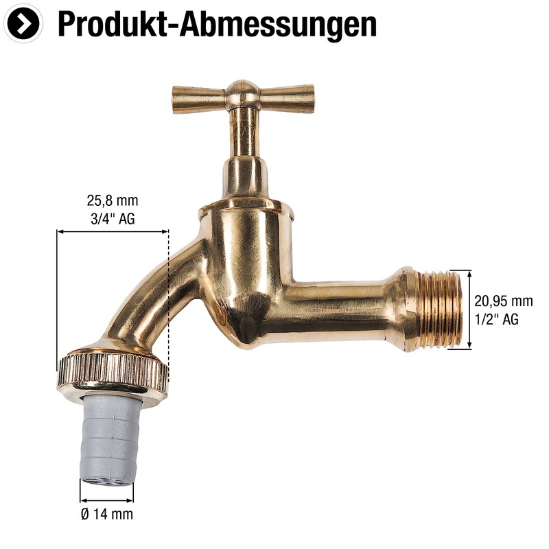 CORNAT TEC300505 Tap bar Screw.connec.Brass pol, 1/2 Zoll AG