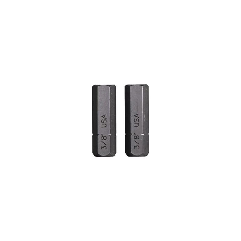 3/8" x 1.25" SAE Hex Insert Bit, 2 Pack