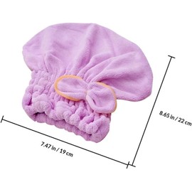 Toalla para Cabello de Coral Fleece Absorbente Previene el Daño, Paquete de 2 Piezas para Viajes Familiares y Maquillaje Diseño Adorable Color Aleatorio
