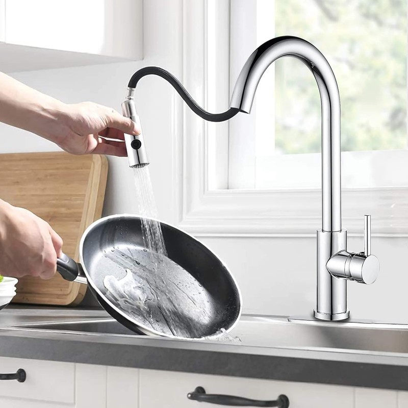 Hibbent Pull Out Sink Sprayer, 2 Function Kitchen Faucet Head,