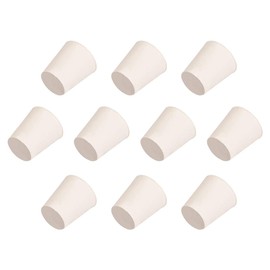 uxcell White Tapered Shaped Solid Rubber Stopper for Lab Tube Stopper Size 4 10Pcs