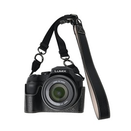 VOVMOEYA Camera Case For Panasonic Lumix DC-FZ80D (Lumix DC-FZ82D/Lumix DC-FZ85D), FZ80D Body Case, FZ82D, FZ85D Camera Case, Camera Protective Cover, PU Leather, D-Shaped Screw Hole, Bottom Closure,