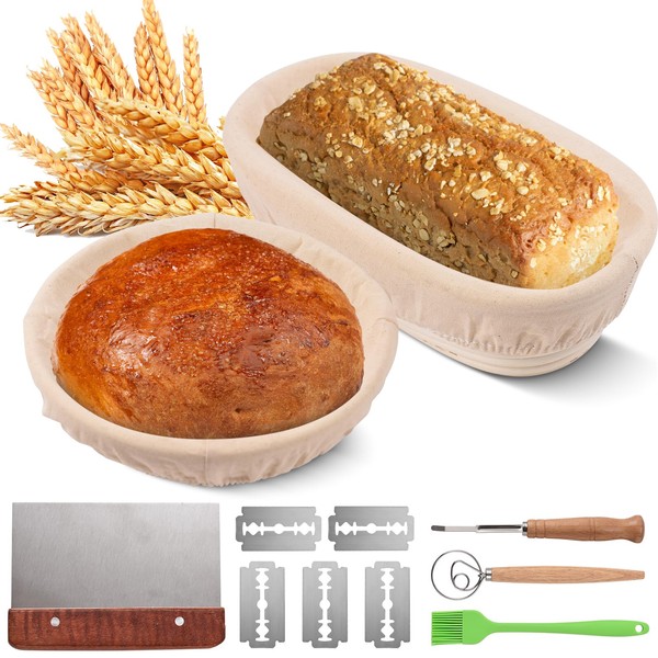 Sunydog Set of 2 10inch Proofing Basket Sourdough Bread Baking