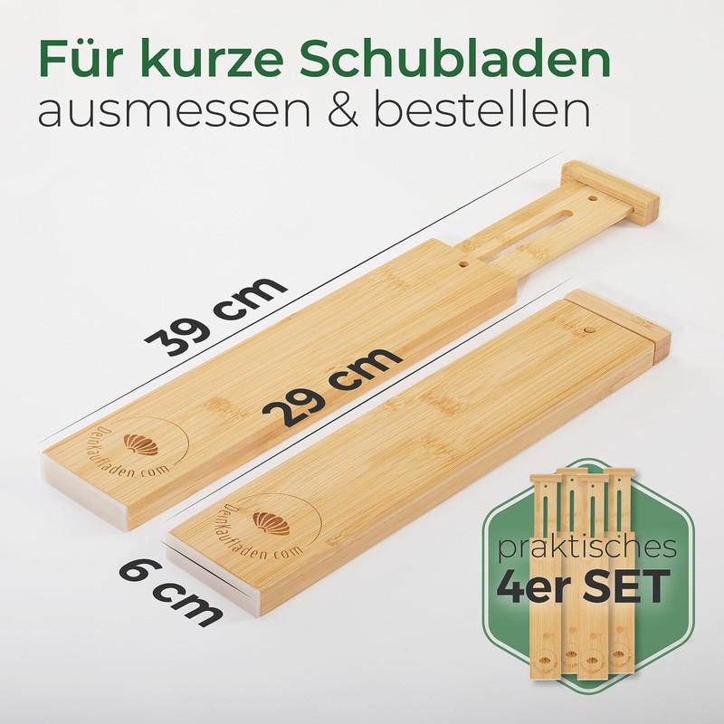 Short Wardrobe Drawer Separation System Made of Bamboo (Set of