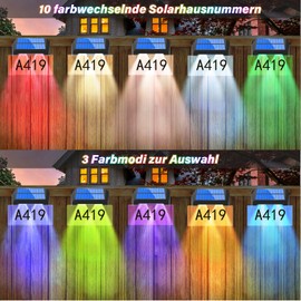 MEDOYOH Solar Illuminated House Numbers, DIY Solar House Number Light Street Name 1200 mAh Acrylic Plate IP65 Waterproof for Outdoor Address Signs, 10 Colours